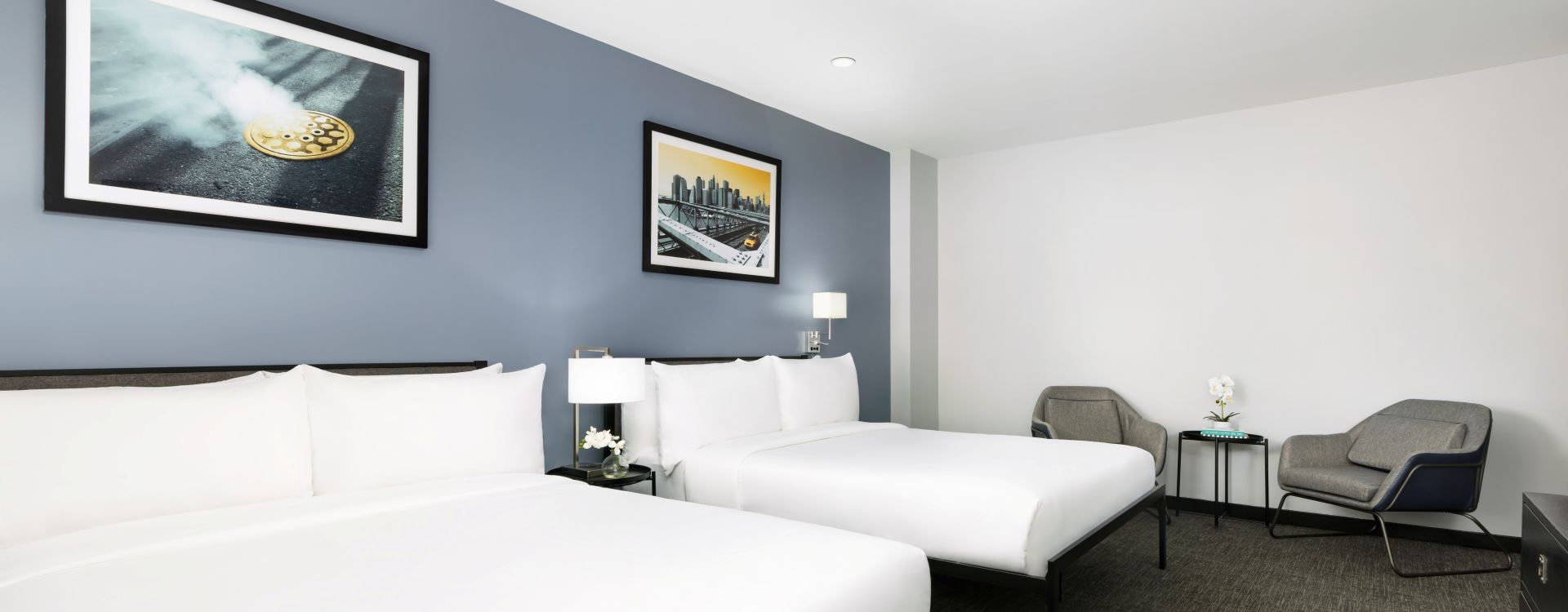 A Hotel Room With Two Beds